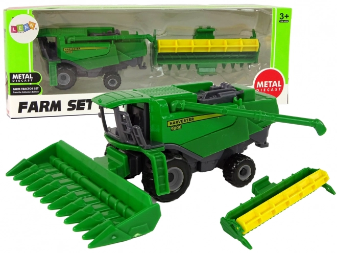 Trattore agricolo giocattolo con accessori verde e giallo