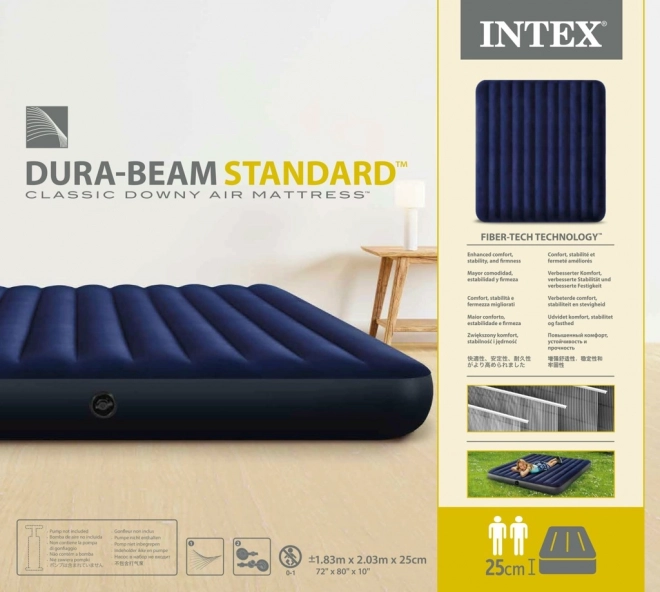 Materasso Gonfiabile Doppio Velour 203x183 cm INTEX