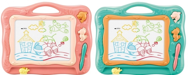 Lavagna magnetica da disegno per bambini con penna e timbri