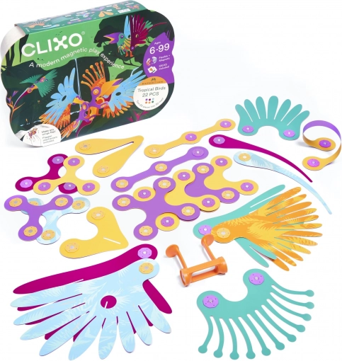 Clixo Tropical Birds costruzioni magnetiche 22 pezzi