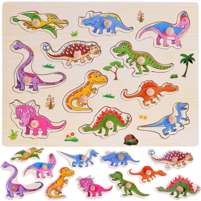 Puzzle in legno con dinosauri