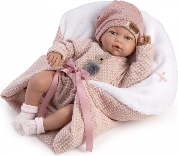Guca Blanca – bambola realistica neonato con suoni, corpo morbido in tessuto, 38 cm