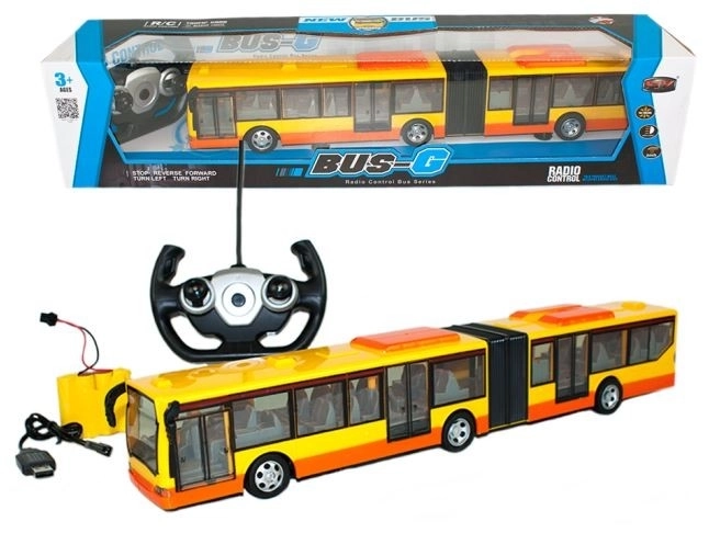 Autobus telecomandato giallo con luci