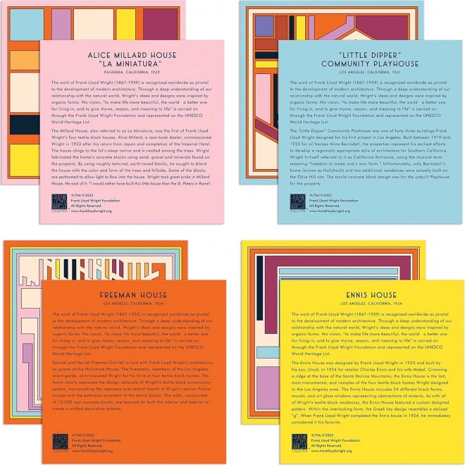 GALISON Puzzle quadrato Frank Lloyd Wright: Blocchi tessili 4x200 pezzi