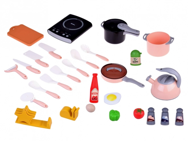 Cucina elettrica e set da chef per bambini