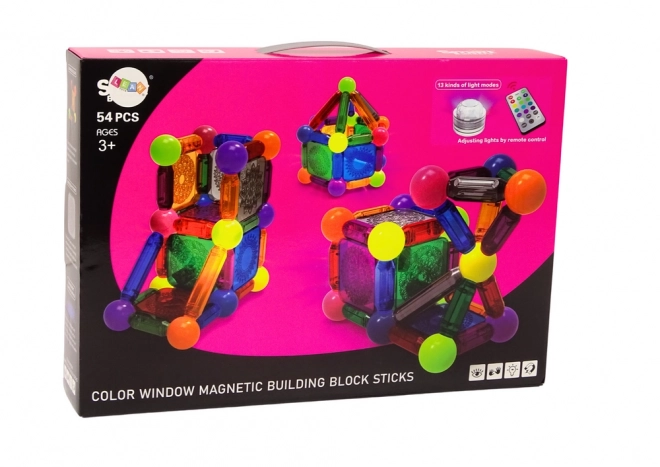 Set di Blocchi Magnetici Luminosi 54 Pezzi