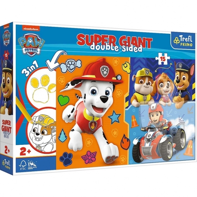 Puzzle doppio Paw Patrol Super Gigante 15 pezzi