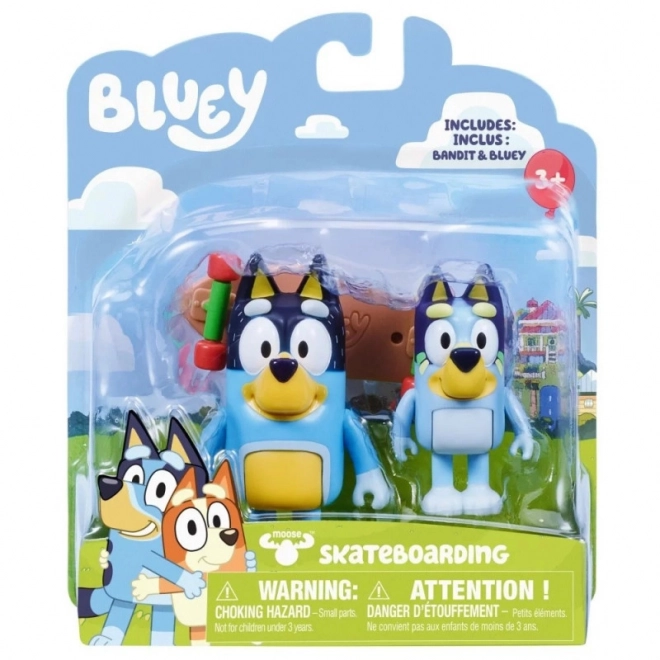 Bluey Figurine 2pak Skateboarding