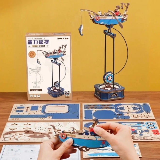Puzzle 3D meccanico Barca da pesca con pendolo