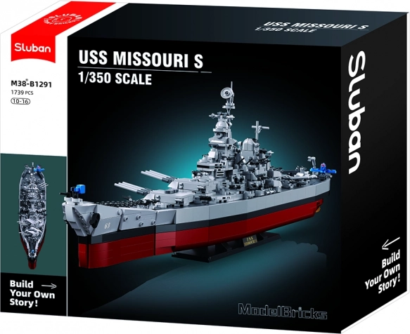 Kit di costruzione Sluban Nave da battaglia USS Missouri 1:350