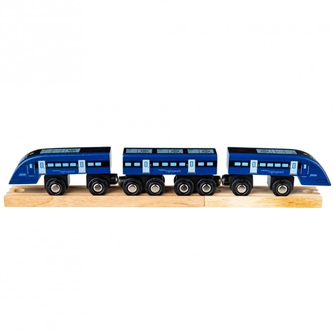 Treno ad alta velocità Bigjigs Rail blu