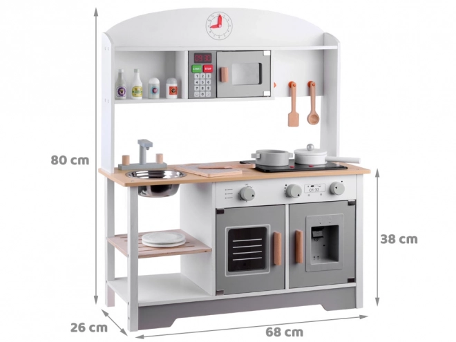 Grande cucina in legno per bambini con accessori