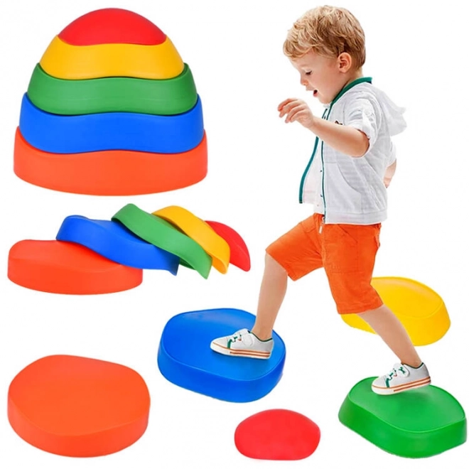 Set di Pietre Sensoriali Colorate per Equilibrio