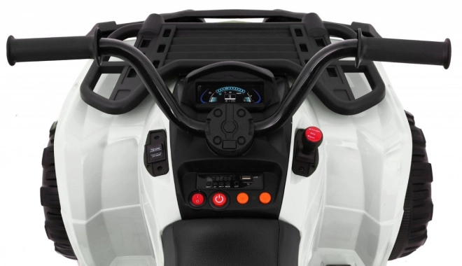 Quad XL a batteria per bambini bianco + trazione 4x4 + portabagagli + avvio lento + EVA + LED audio