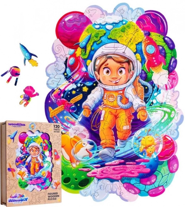 Puzzle colorati in legno - Avventura spaziale