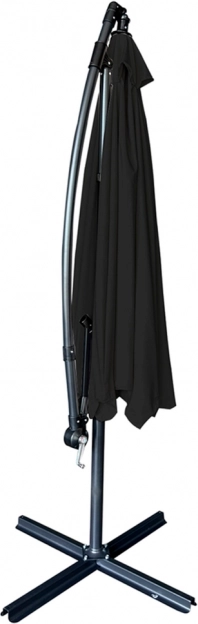 Grande ombrellone pieghevole da giardino con braccio estraibile 290 cm nero