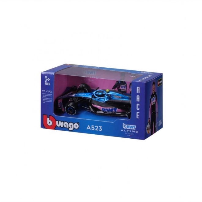 Modellino Bburago Formula 1 BWT Alpine A523 di Pierre Gasly