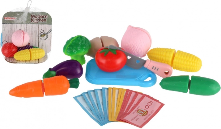 Set di verdure da taglio con tagliere per bambini