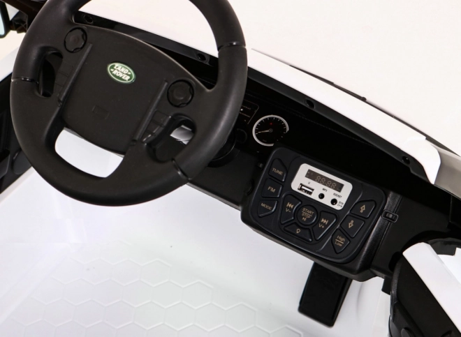 Land Rover Discovery Auto elettrico per bambini bianco + telecomando + ruote EVA + avvio lento + radio MP3