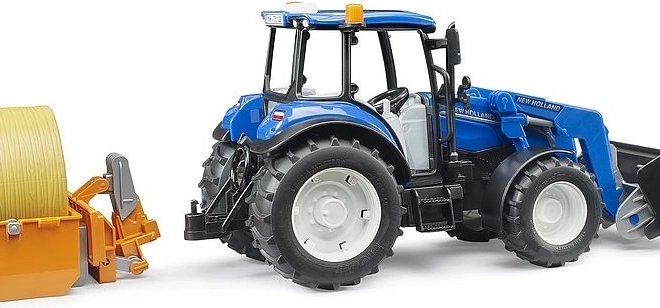 Trattore Bruder New Holland T5.120 con caricatore frontale e cassone