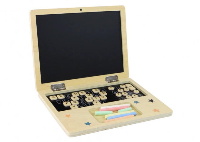 Laptop in legno con lavagna per bambini