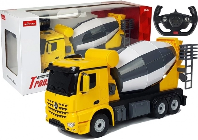 Autobetoniere radiocomandata Mercedes-Benz Arocs Rastar 1:14 giallo