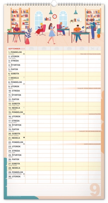 Calendario da parete pianificatore familiare XXL 2025