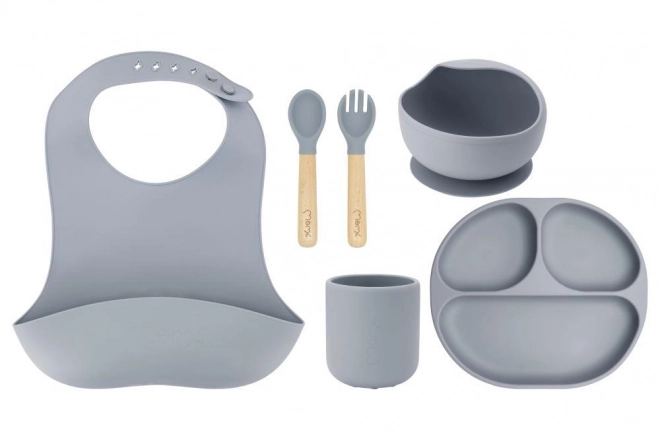 Set pasti di silicone per bambini MoMi Ami grigio