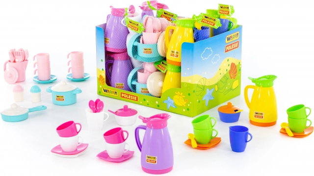 Set di stoviglie di plastica per bambini – set da tè e da cucina, 12 pezzi e più