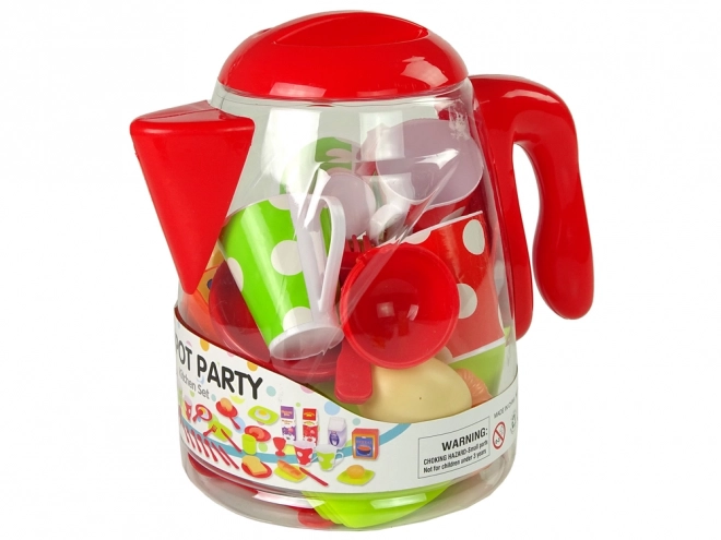 Set da Cucina per Bambini con Caraffa, Tazze e Piattini - 42 Pezzi