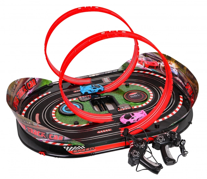 Pista da corsa pieghevole Speed Track per bambini 6+ con auto telecomandate e effetti interattivi