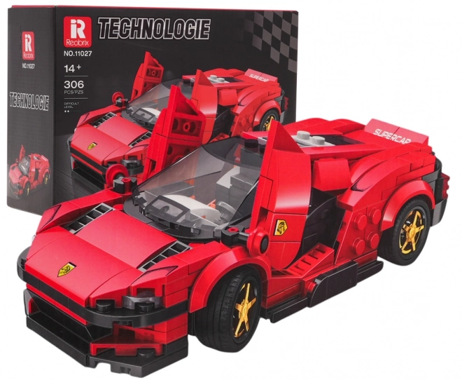 Set costruzioni auto sportiva rossa 306 pezzi