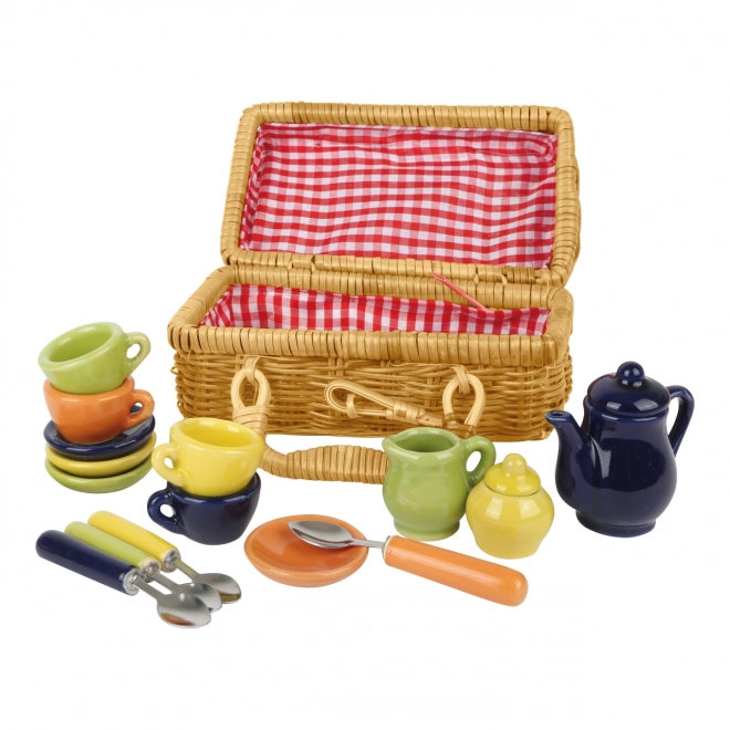 Set da picnic Small Foot con stoviglie colorate in ceramica