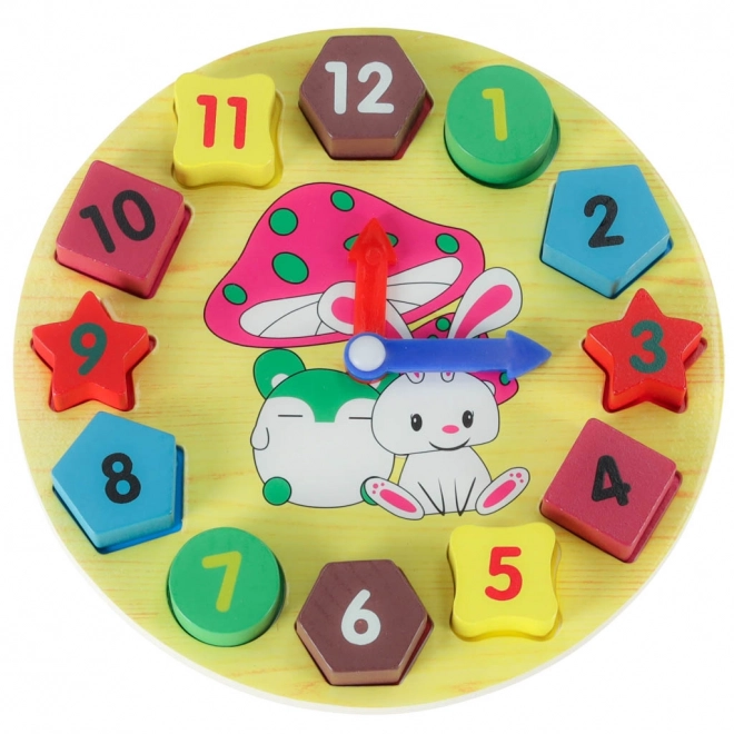 Orologio educativo in legno con puzzle