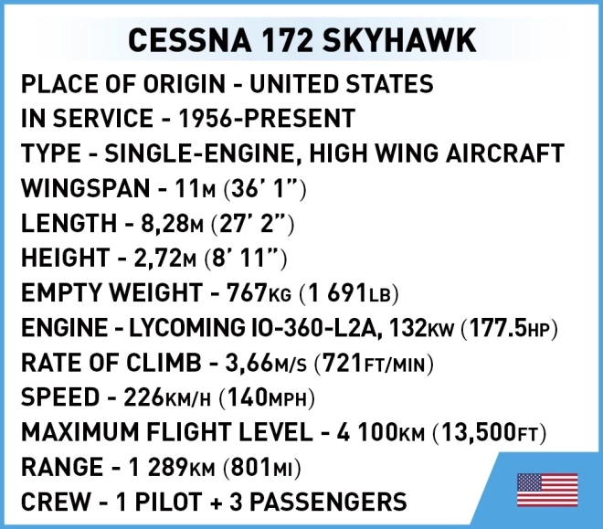 Cobi costruzioni Cessna 172 Skyhawk bianco 160 pezzi