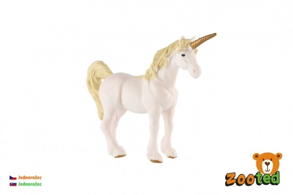 Unicorno bianco-oro in plastica 16 cm