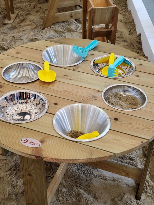 Tavolo educativo da giardino 6 in 1 con sabbia e giochi d'acqua