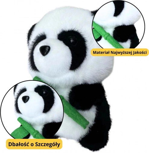 Panda di peluche con bambù 18cm