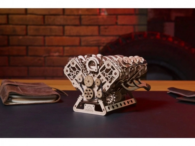 Puzzle meccanico in legno 3D V8 Engine Ugears