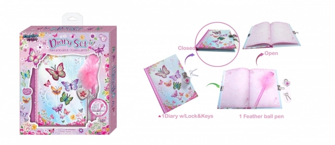 Diario con set Pecoware - Farfalle