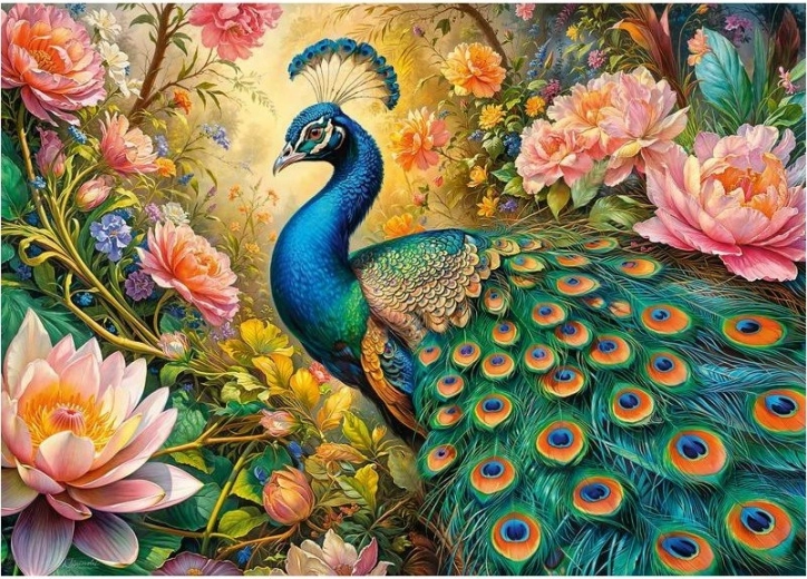 Puzzle Pavone nel paradiso 1000 pezzi