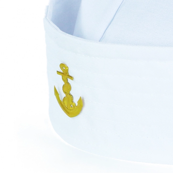 Cappello da marinaio bianco con ancora per adulti