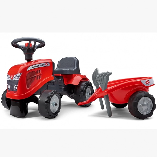 Trattore a spinta Massey Ferguson rosso con volante