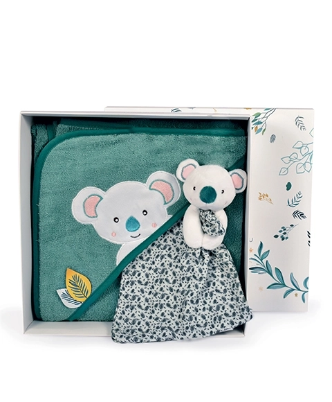 Set regalo koala in peluche con accappatoio