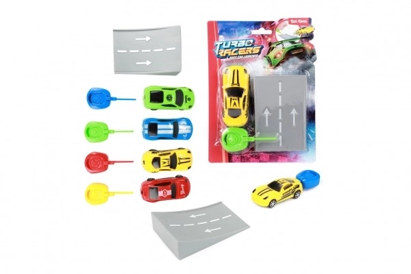 Auto con rampa a molla in plastica 9 cm varie colorazioni