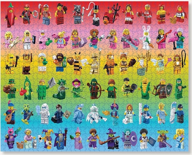 Puzzle LEGO arco iris di minifigure 1000 pezzi