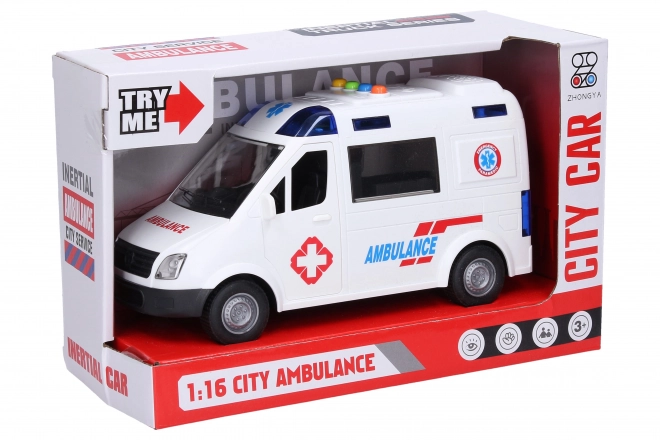 Auto ambulanza con effetti luminosi e sonori