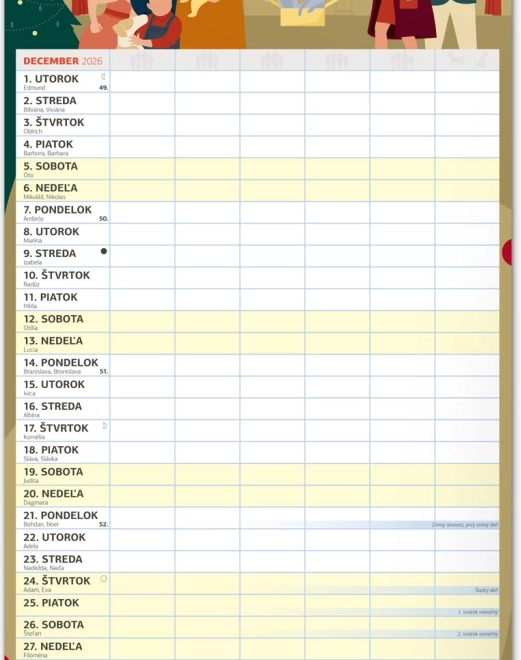 Calendario da parete Pianificatore familiare XXL 2026