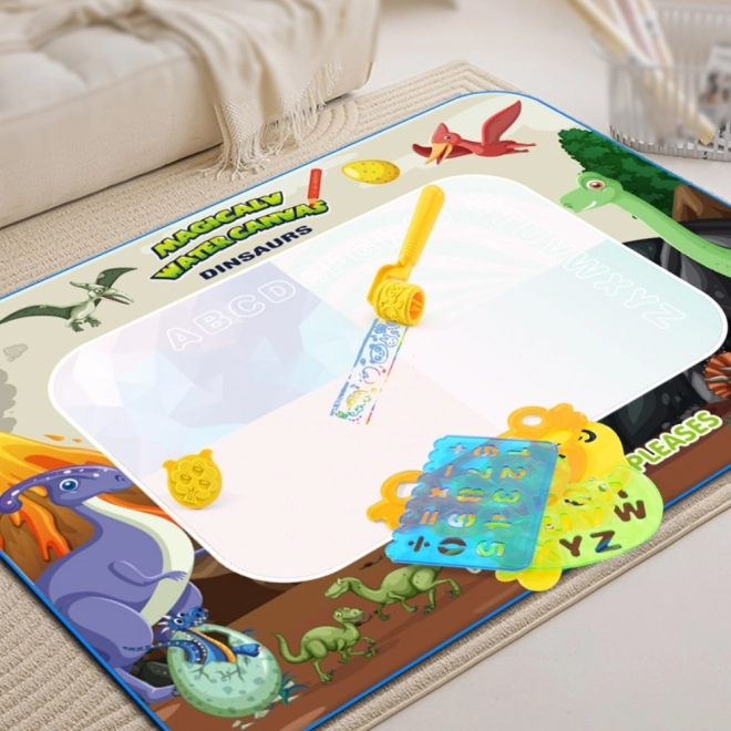 Woopie tappetino magico per pittura ad acqua XXL con timbri e numeri 100 cm