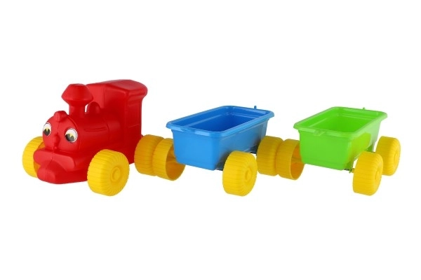 Treno con 2 Vagoni in Plastica 60 cm